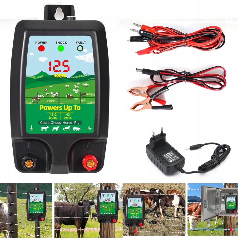 Elektrizátor Elektrický Pastuch 12V/230V Sada elektrického plotu