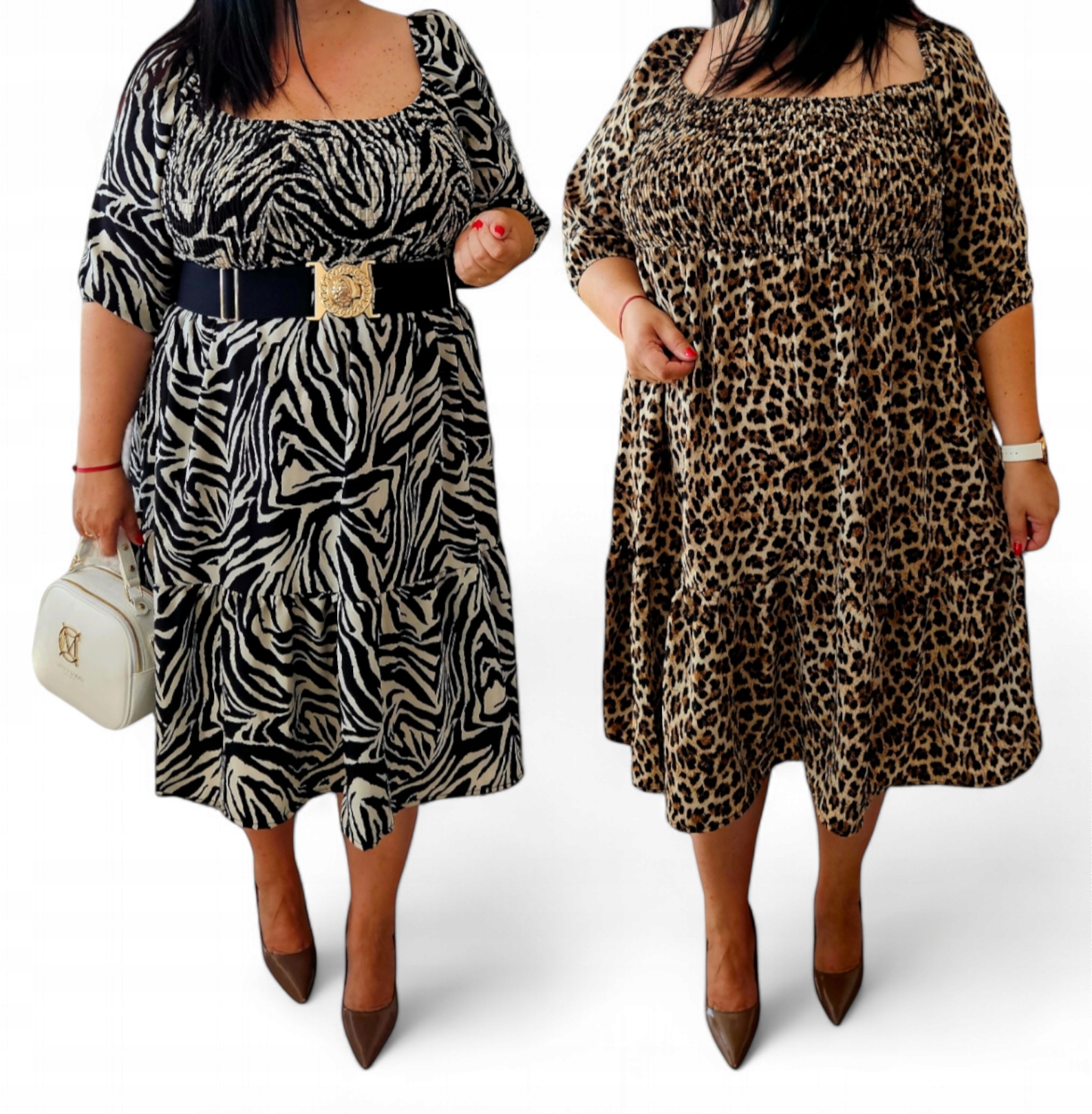 Šaty španělského pantera, zebra plus size velikost 48, 50, 52, 54