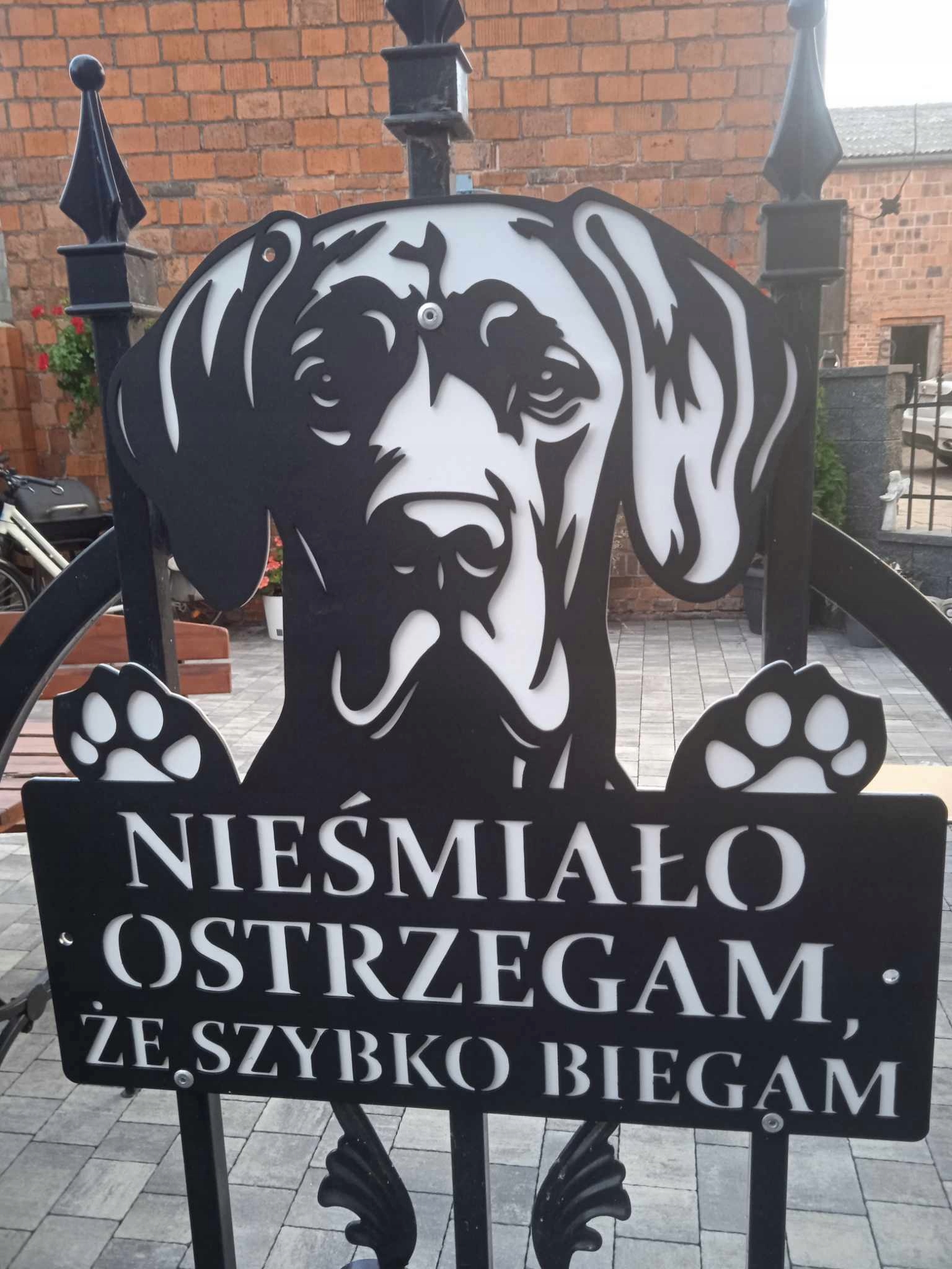 Tabulka na branku oplocení zábavná Německá Doga 40x40 cm