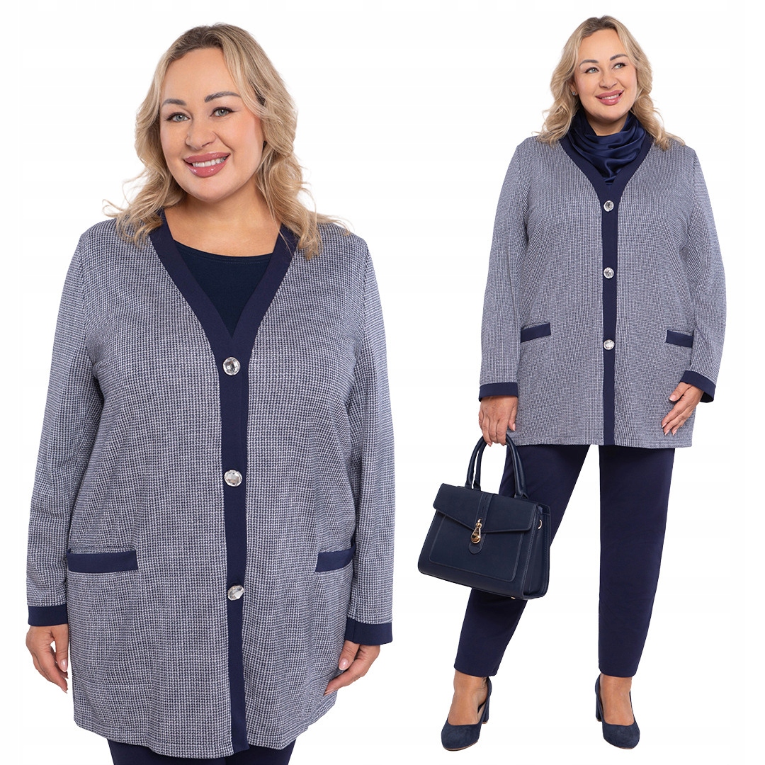 Tmavě modrý svetr se stříbrnou nití 62