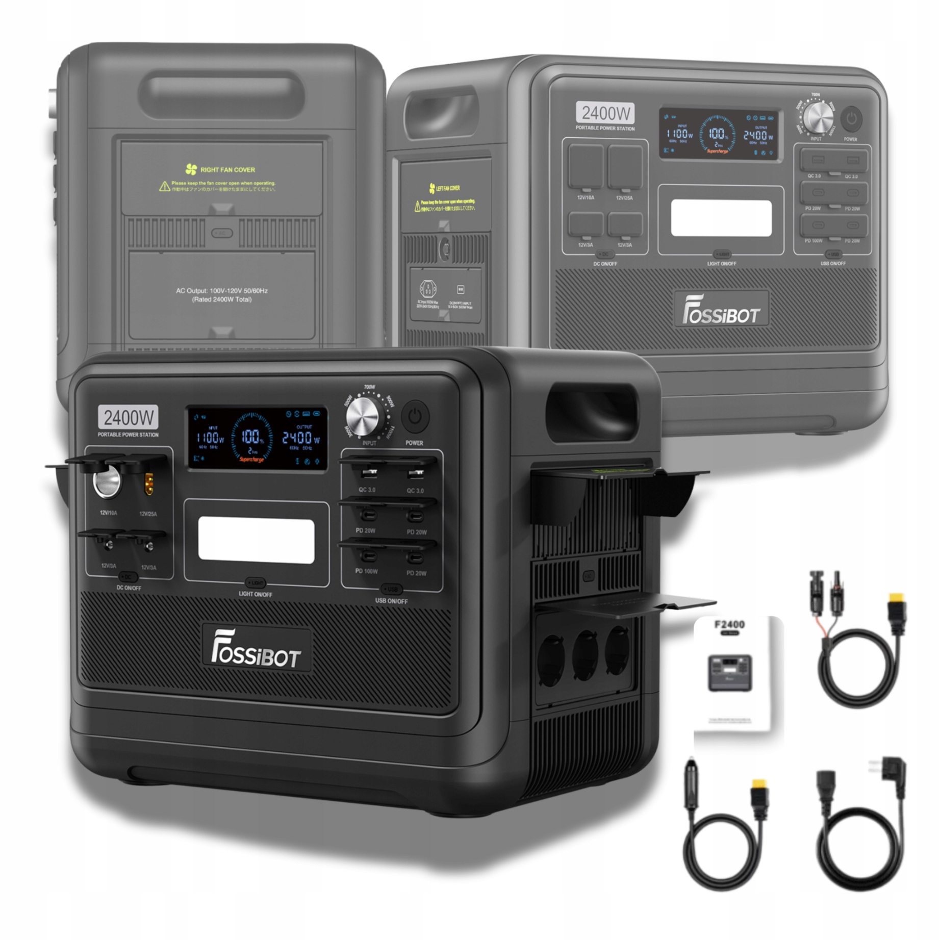 Fossibot F2400 Stacja Zasilania 2400w-4800w Powerbank 2016Wh Ładowarka Ups