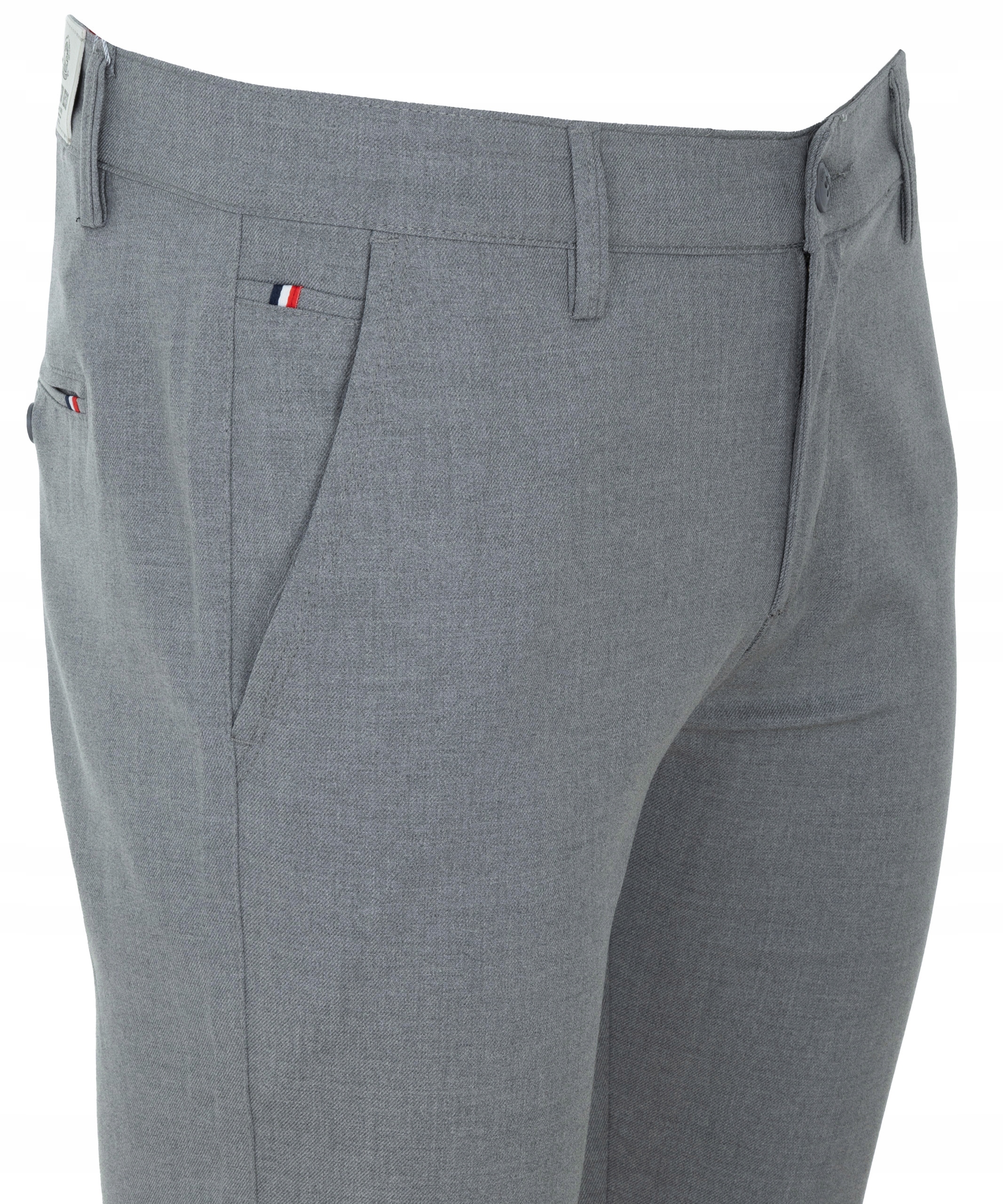 SPODNIE MATERIAŁOWE ELEGANCKIE JASNO-SZARE GŁADKIE W33 Rozmiar 33