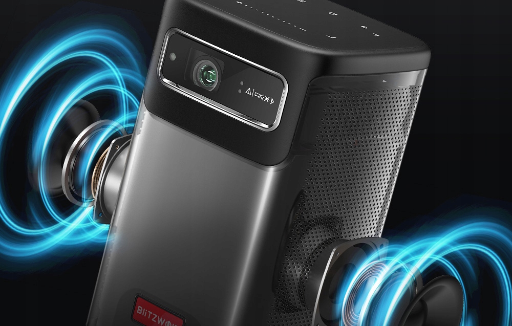 BLITZWOLF PRZENOŚNY MINI RZUTNIK PROJEKTOR LED 4K WIFI ANDROID BT GŁOŚNIKI Kolor srebrny