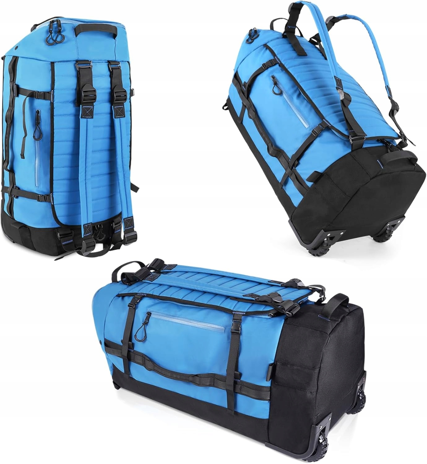Składany Plecak Podróżny 86 L Wodoodporna Torba Z Kołami Duża Pojemność