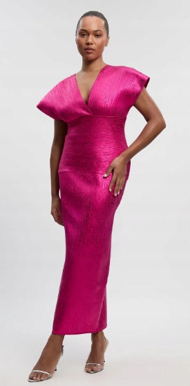 Růžová Metalická Šaty Maxi Karen Millen XXL