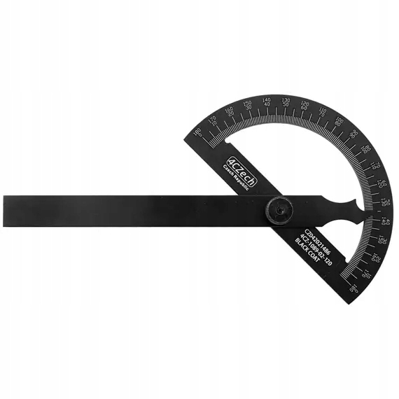 4CZech 1089 úhloměr obloukový 120*200mm 0-180°, Black Coat 4CZ-1089-02-120
