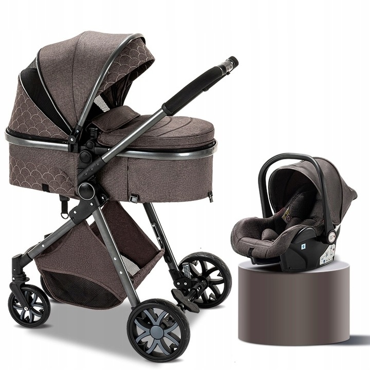 WÓZEK DZIECIĘCY 3W1 LUKSUSOWY WIELOFUNKCYJNY GONDOLA SPACERÓWKA FOTELIK Waga wózka 10 kg