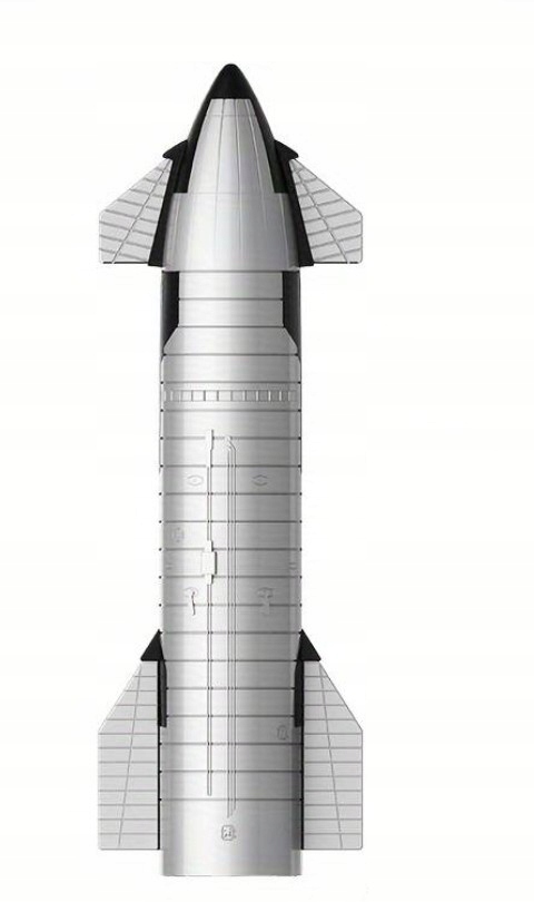 Starship SpaceX Model Rakety měřítko 1:160 Ideální jako dárek