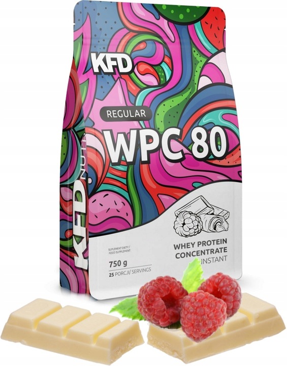 Kfd Protein WPC80 prášek 750 g příchuť bílá čokoláda malina Síla