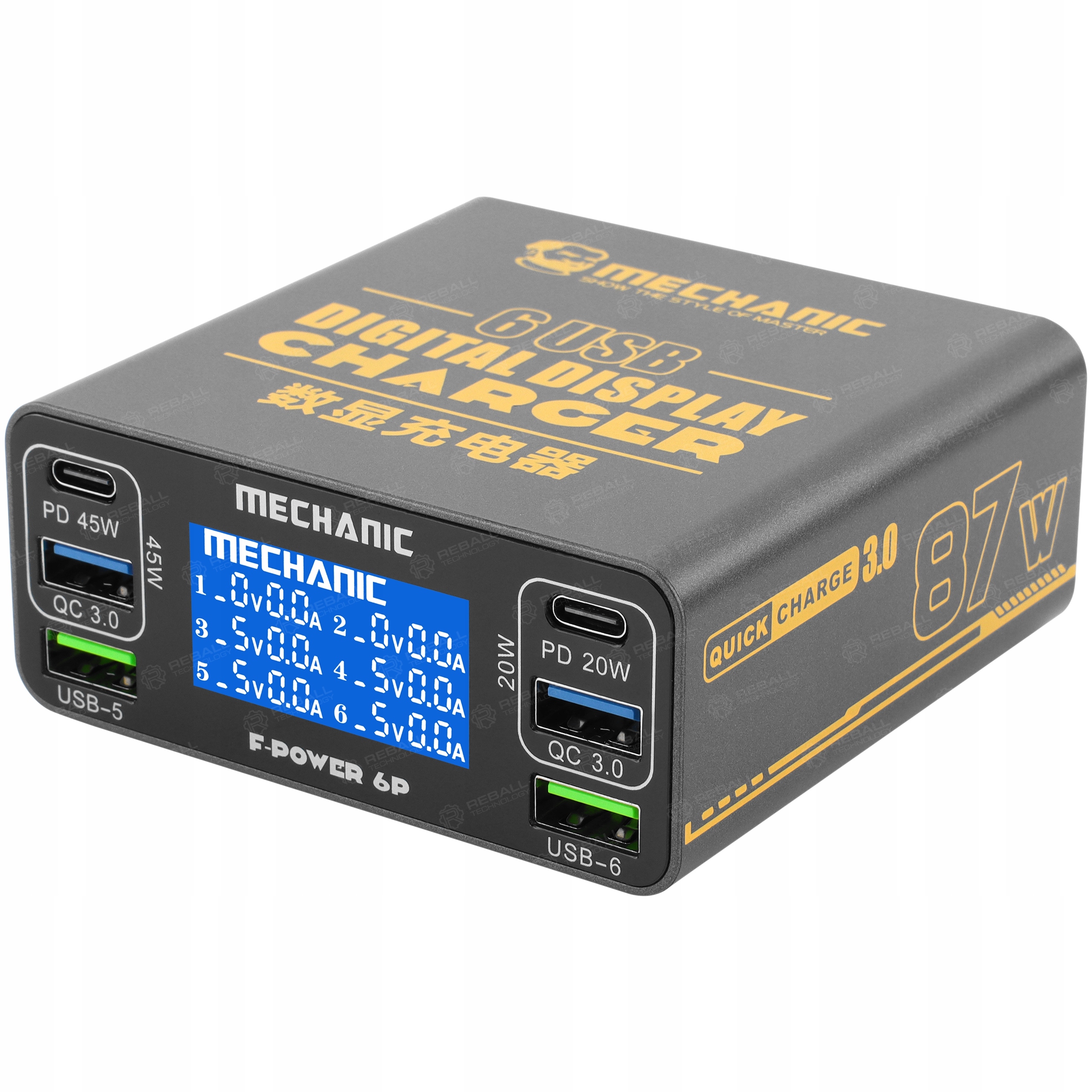 Rychlá Nabíječka Mechanic F-power 87W Quick Charge 3.0 Pd 4xUSB-A 2xUSB-C