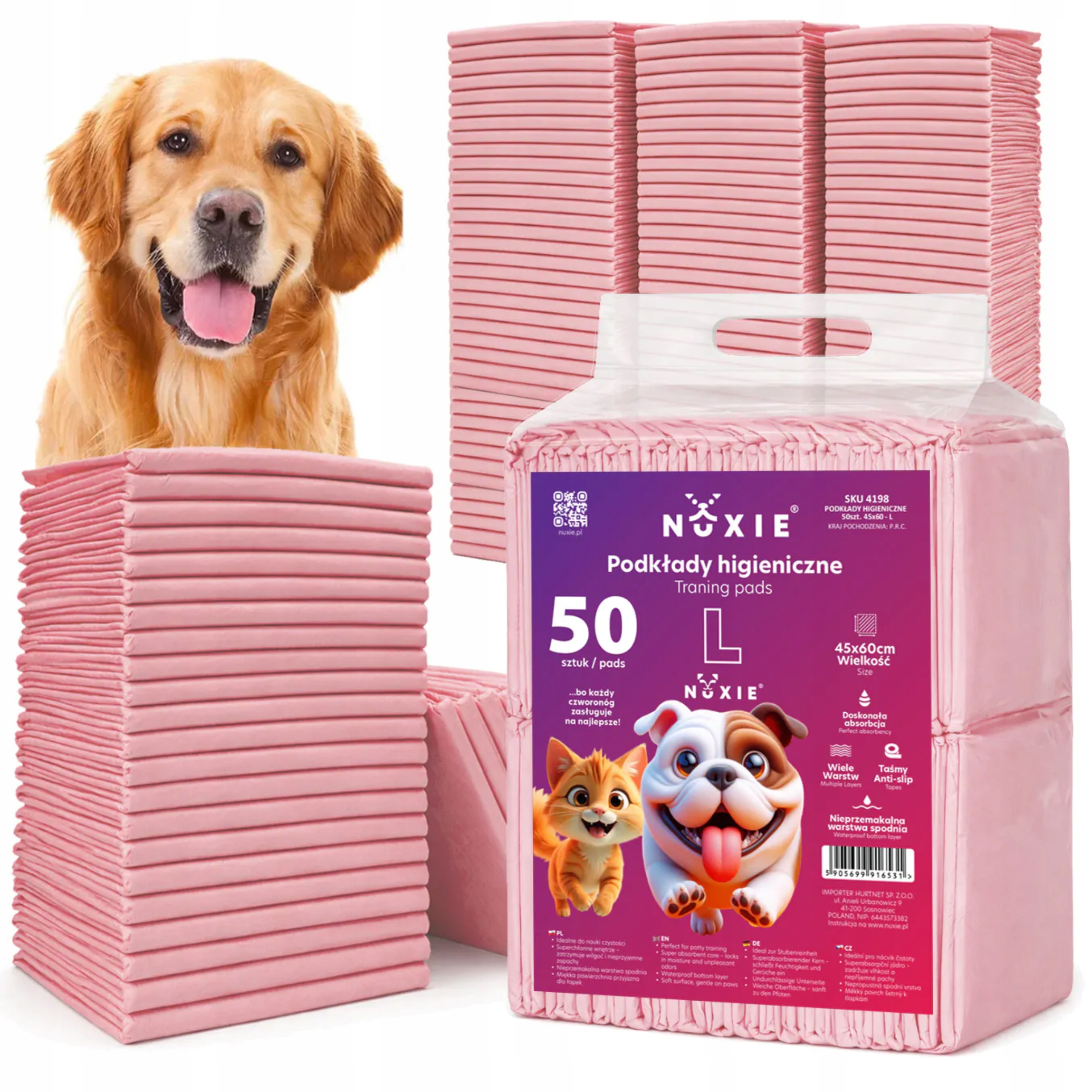 Mata dla psa podkłady higieniczne chłonne do nauki XXL 25szt 60x90cm 4200