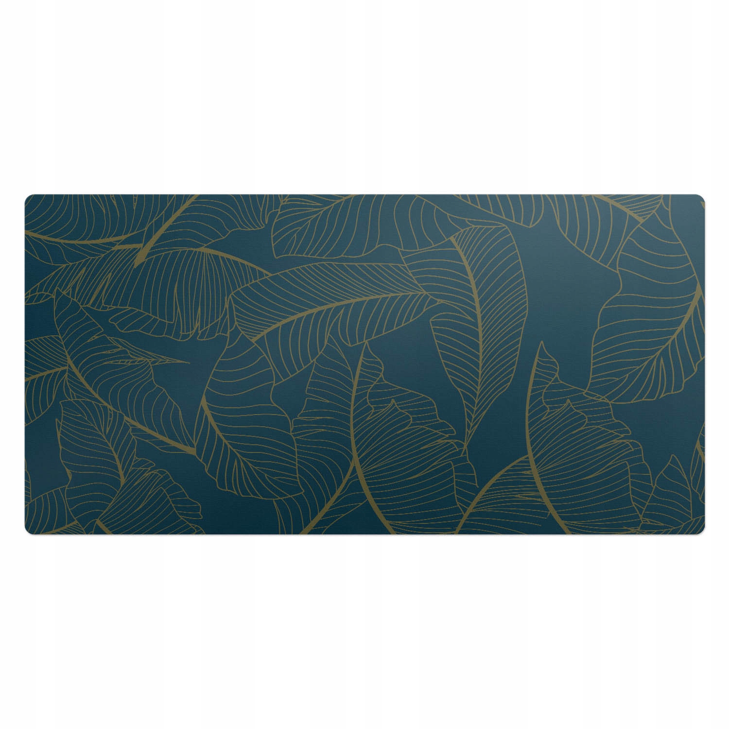 Vinylová podložka na psací stůl s grafikou Tmavé pozadí s listovým motivem 100 x 50 cm