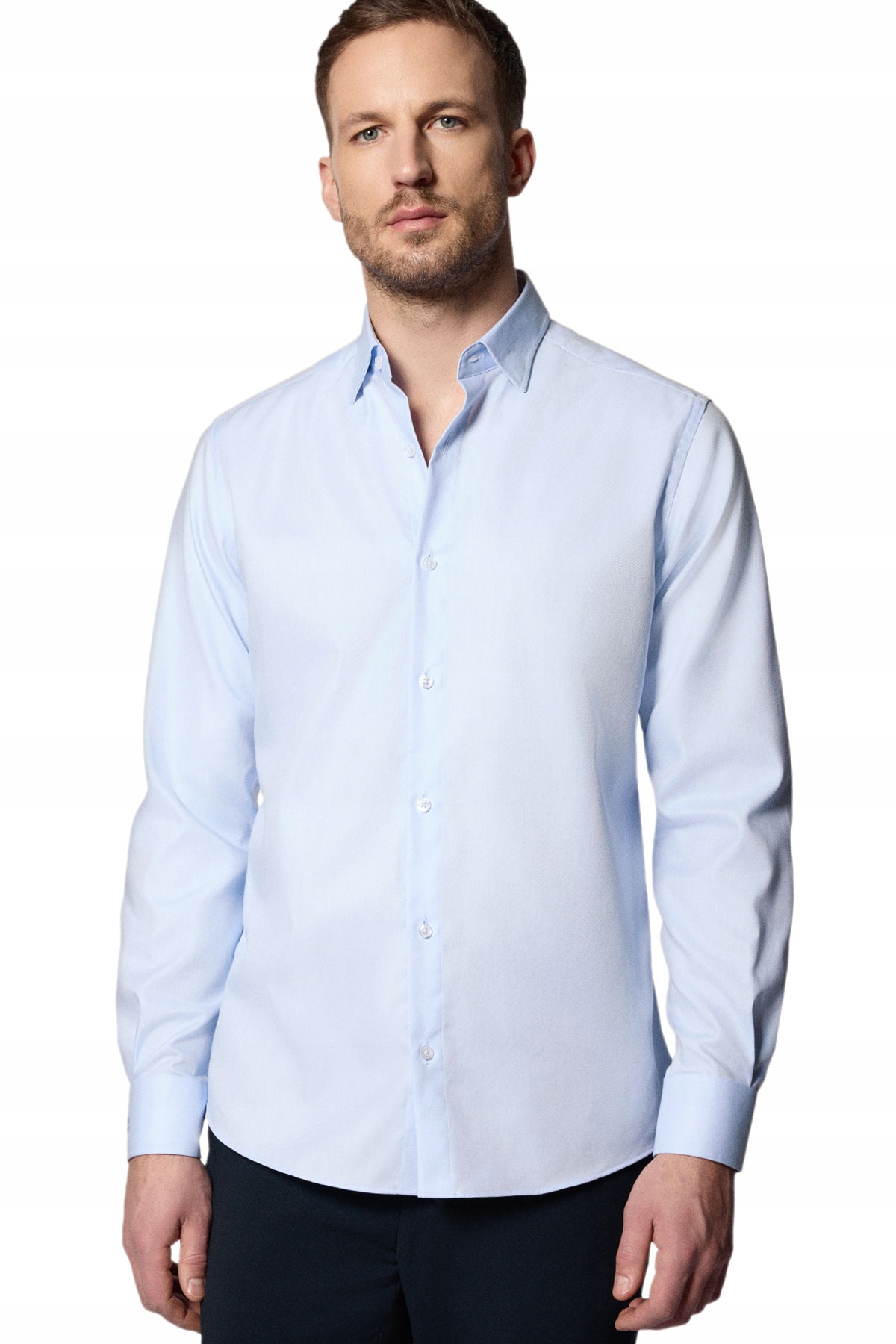 Koszula Męska Bawełniana Błękitna z Długim Rękawem Próchnik PM57 3XL