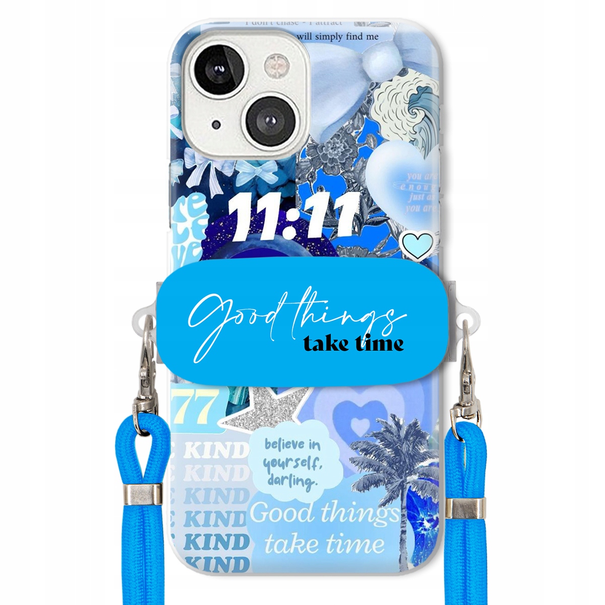 Puzdro pre iPHONE 13 Držiak Crossbody vodítko Good Things Take Time Lata