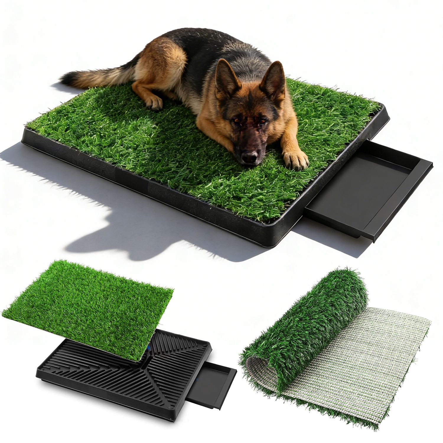 Toaleta Pro Psa 63X50 CM 2 Trávy Záchod S Odtokovou Vaničkou Na Balkon