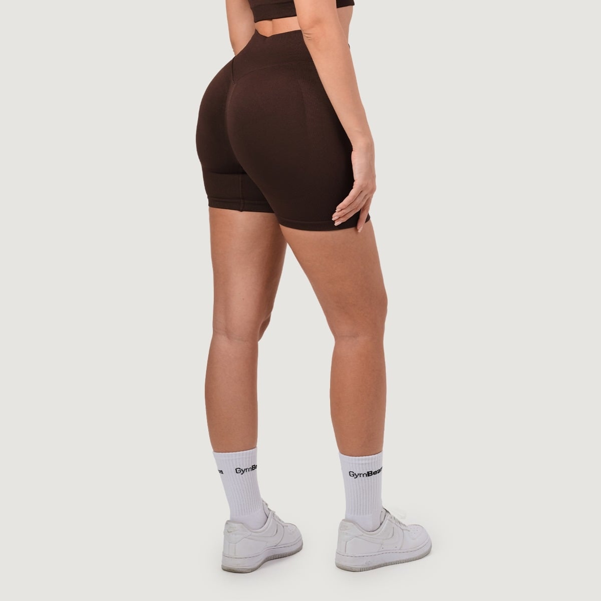 Spodenki Bezszwowe Neo Push-up Wysoki Stan Mocha L GymBeam