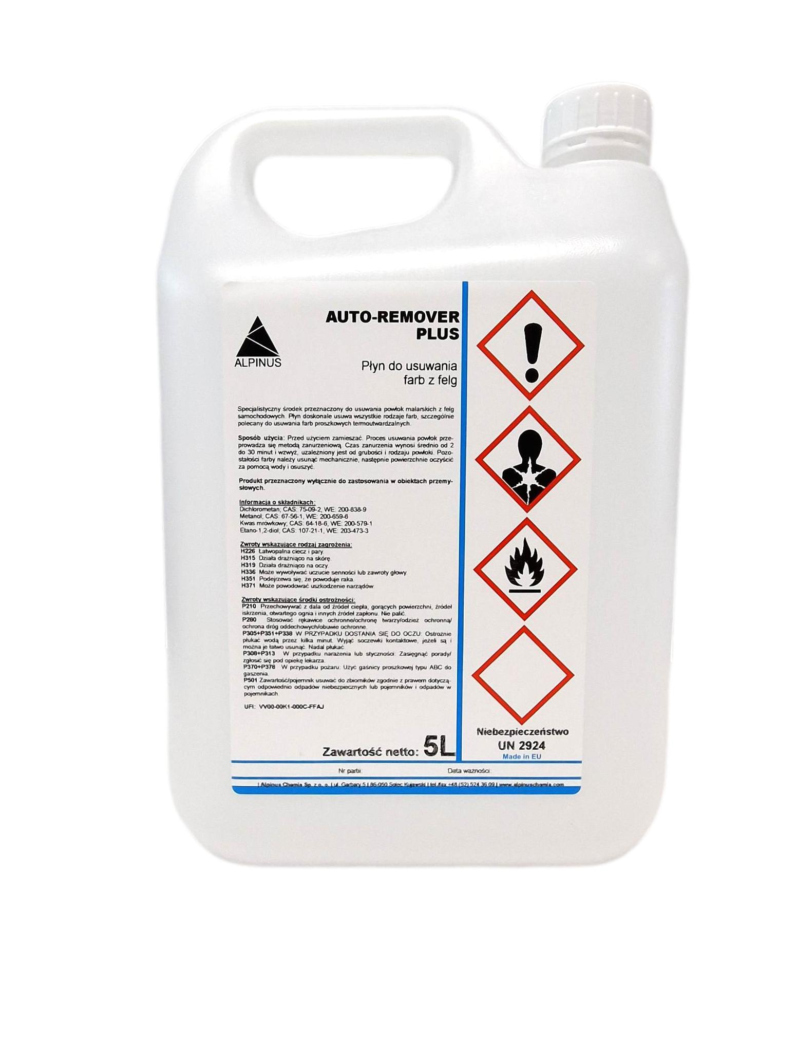 Tekutina na odstraňování práškových povlaků Auto-remover Plus 5L.