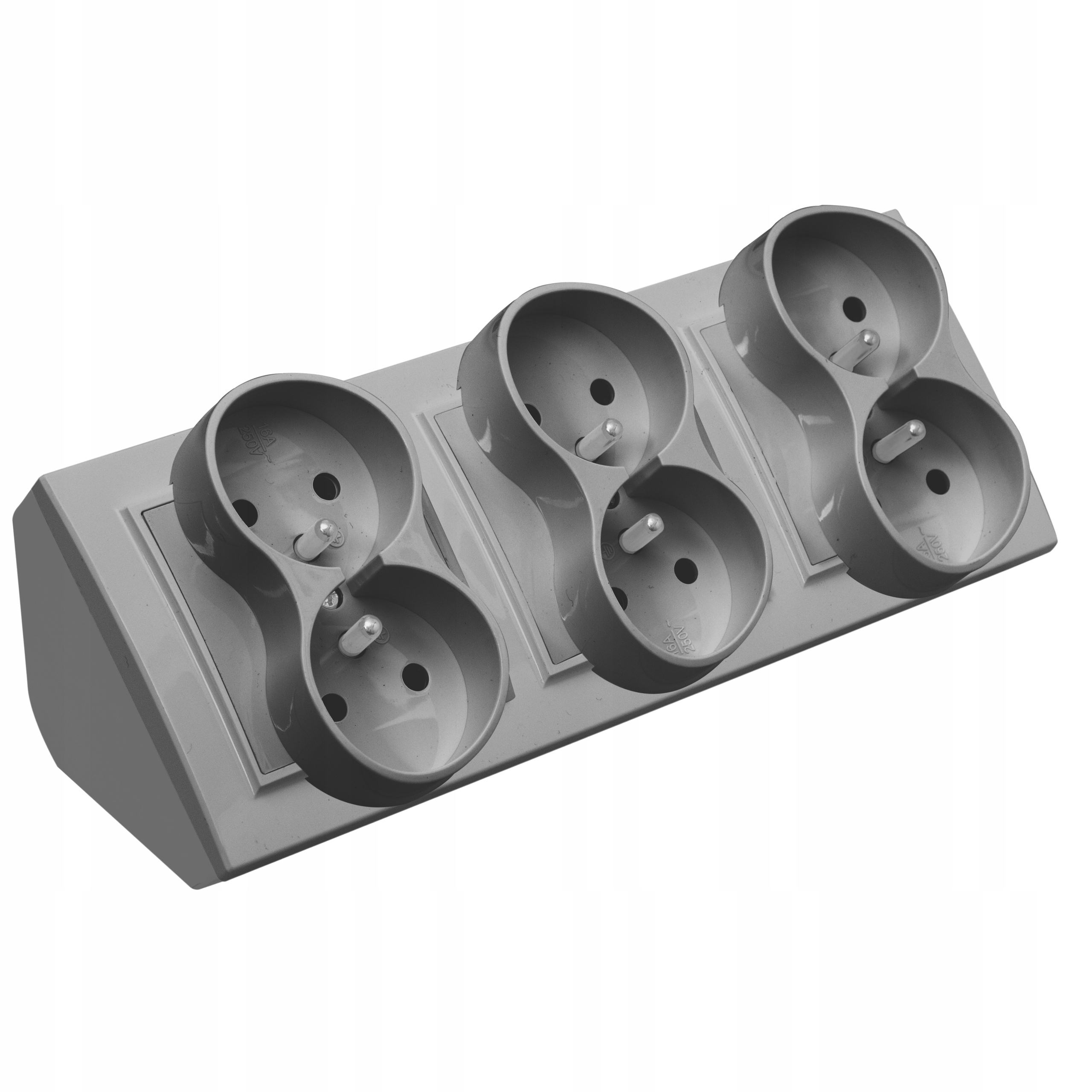 Gniazdo Szcześciokrotne Meblowe Narożne Kuchenne Biurkowe Szare Listwa