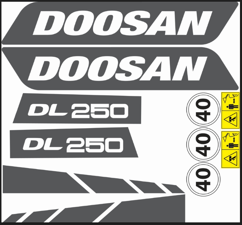 nálepka, logo na masku nabíječka Doosan DL 250