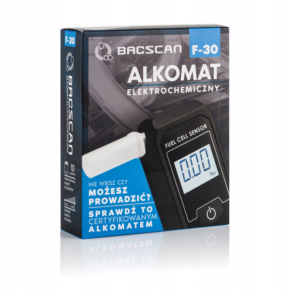 Alkomat BACscan F-30 PRO ustniki pokrowiec + PDK Model F-30