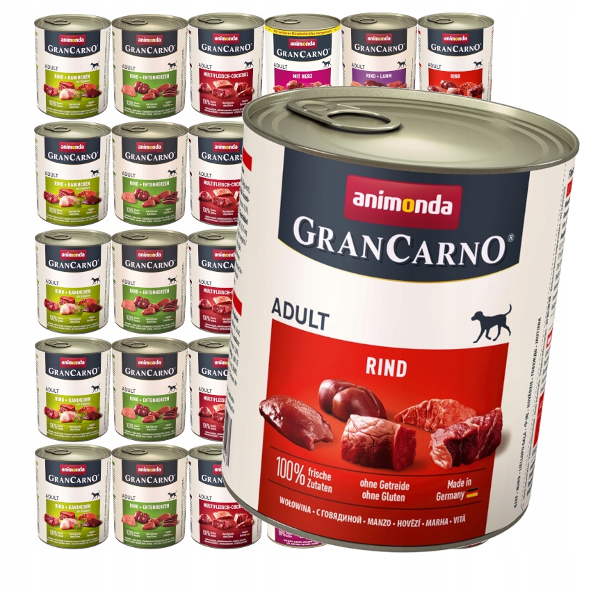 Animonda GranCarno Adult 30x800g Vlhké Krmivo pro psy Mix Chutí