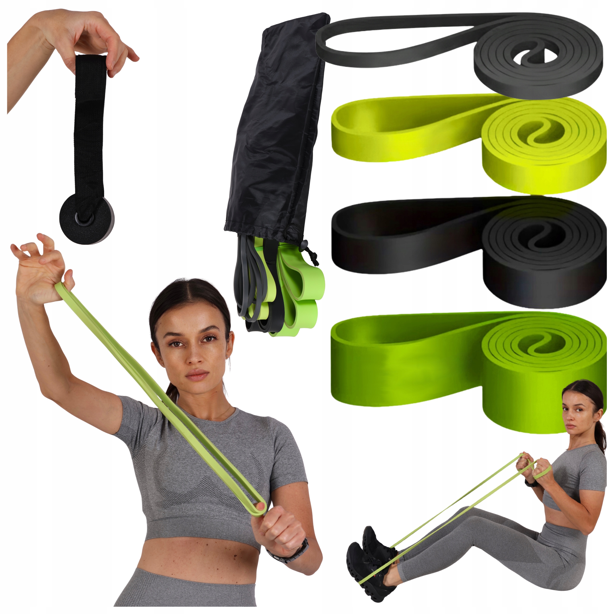 Sada 4 gum na cvičení odporových pásů Powerband pro trénink přitahování