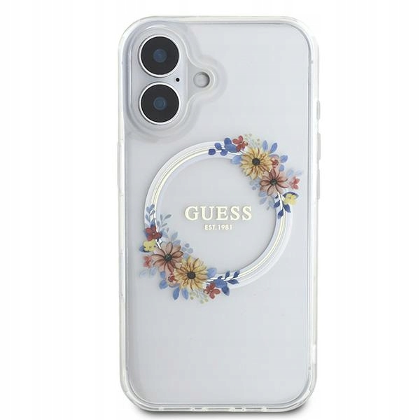 Pouzdro Guess pro iPhone 16 Plus, obal MagSafe Flowers, dámské pouzdro