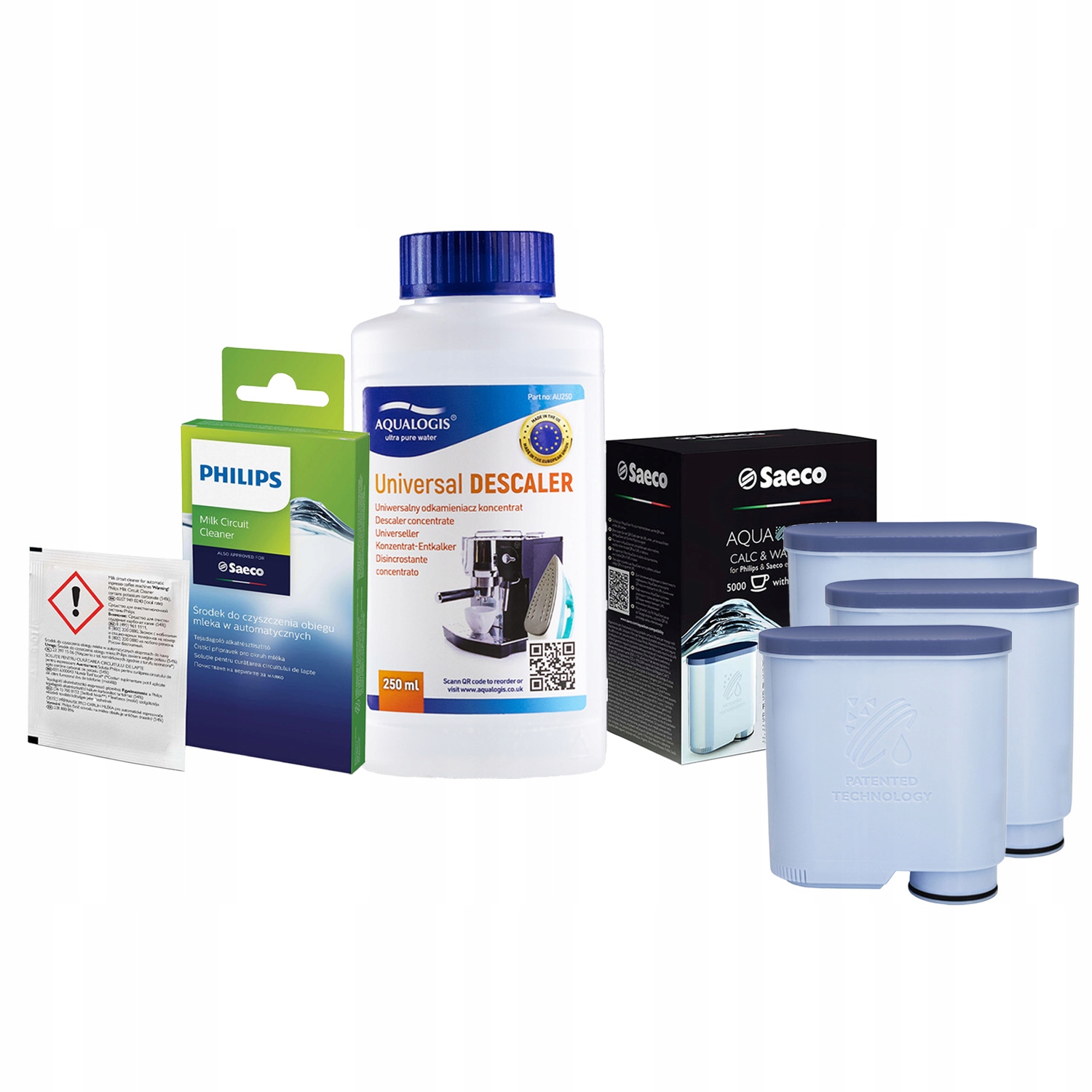 3x filtr do kávovaru Saeco Aquaclean CA6903 odvápňovač 250 ml prášek