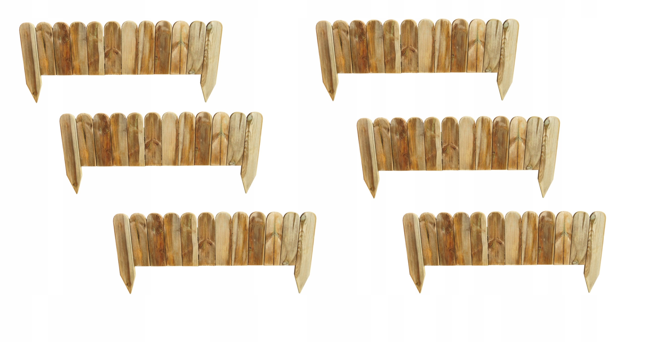 Drevená záhradná palisáda s plotom 30 cm, sada 6 ks Outlet
