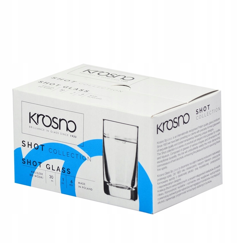 Kieliszki do wódki, shotów Shot KROSNO 6szt 30ml Marka Krosno