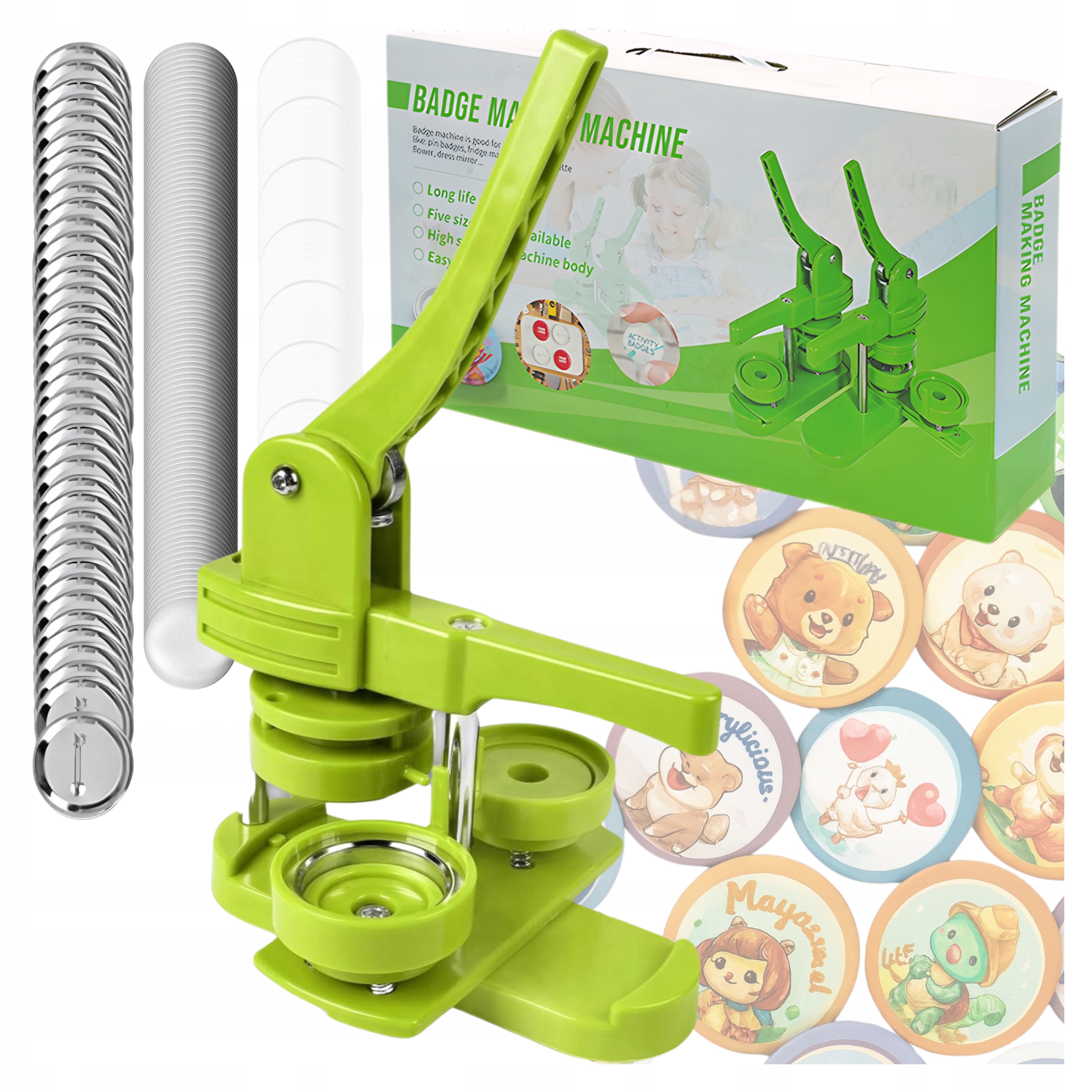 Maszyna Do Robienia Przypinek 58mm 400el Odznak Prasa Zestaw Startowy Basic