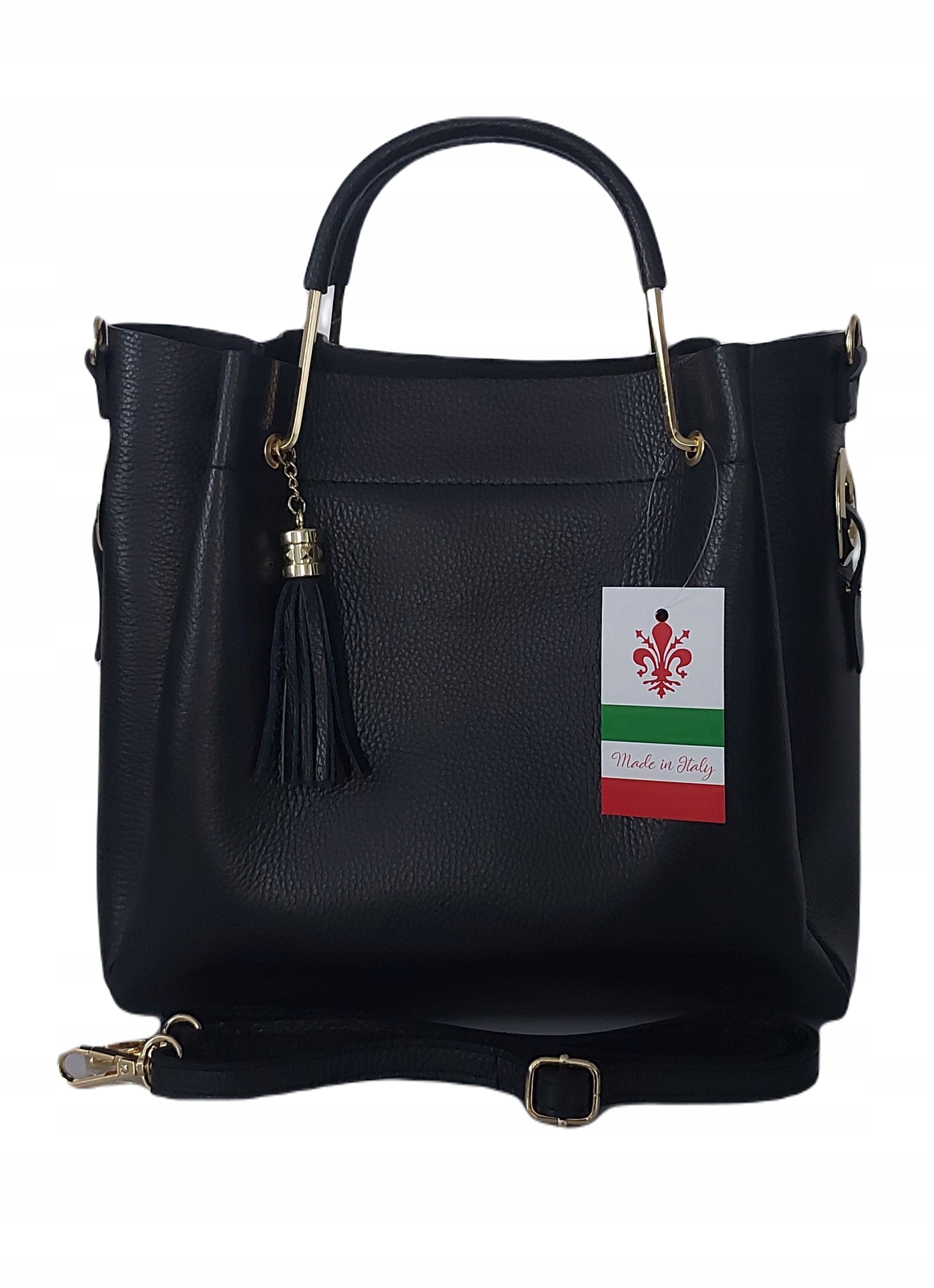 Kožený kufřík Vera Pelle Italská kůže A4 Černá