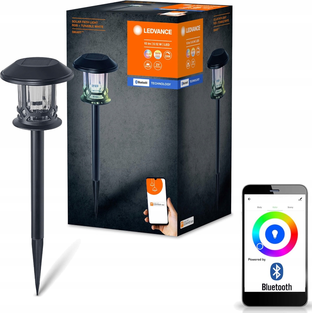 Zahradní lampa Inteligentní Solární Zapichovací Cct Rgb IP44 Smart+ Bluetooth