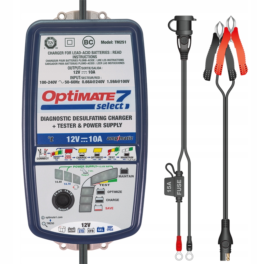 Ładowarka OptiMate 7 Select TM250 Prostownik Kod producenta TM250