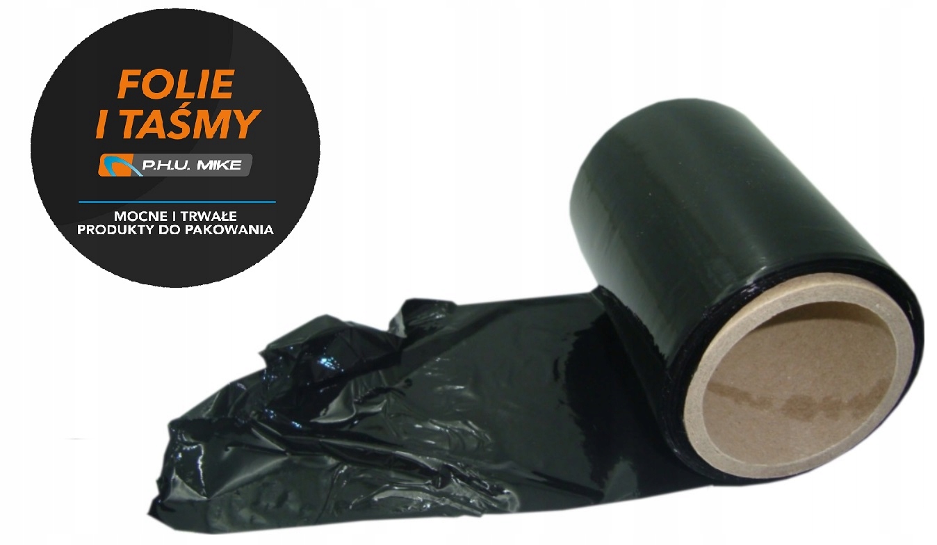 FOLIA STRETCH MINI SZEROKA 10CM CZARNA KRYJĄCA UNIWERSALNA + NAKLEJKA MIKE EAN (GTIN) 5904326340305