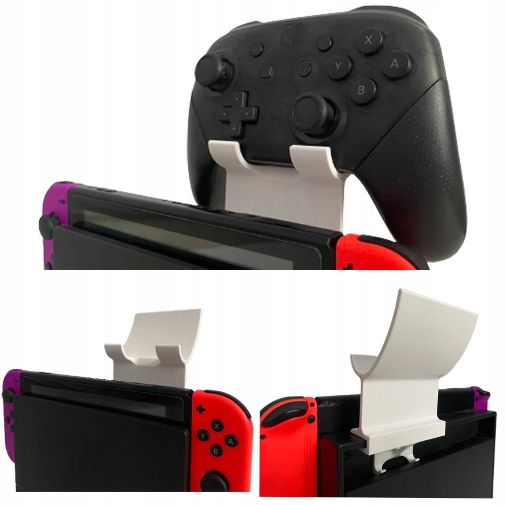 Uchwyt Na Pro Controller Nintendo Switch Mocowany Do Dock'a Biały