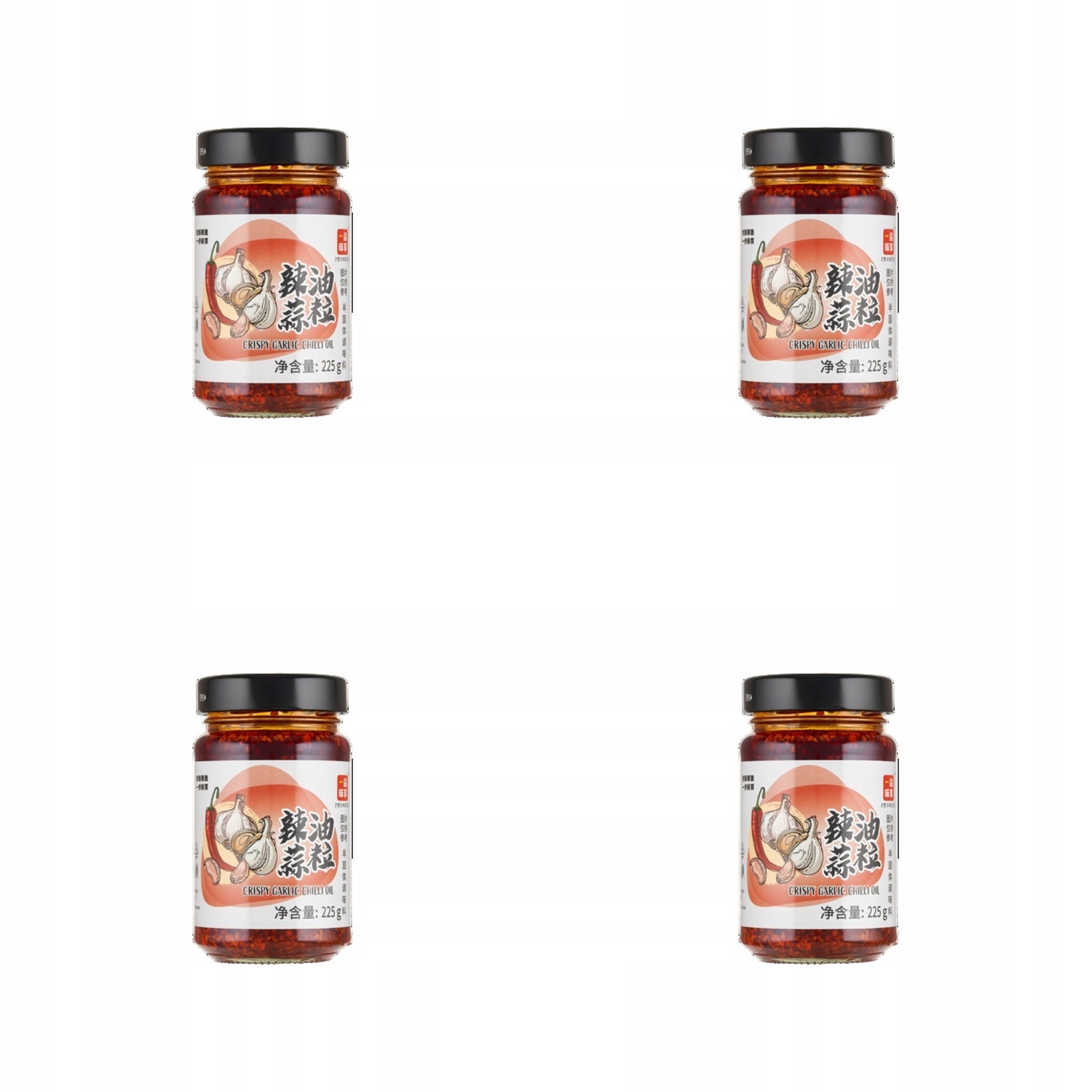 4x 225g Ipincio smażony czosnek i chili w oleju Zgrzewka