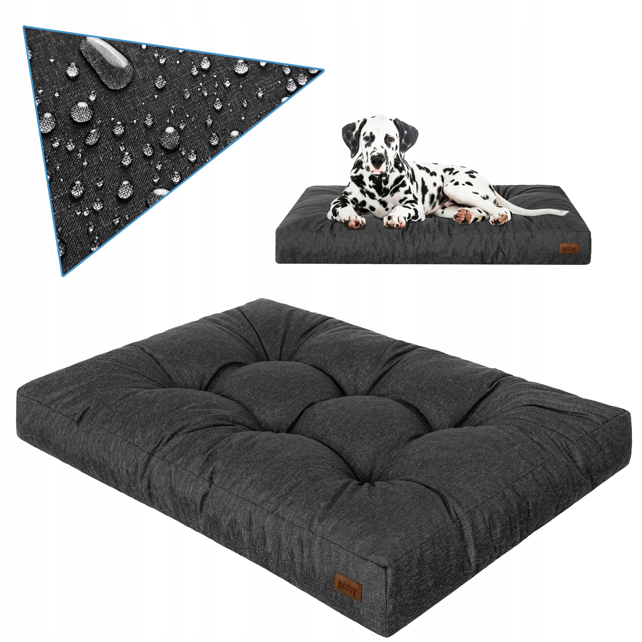 Levně Matrace pro psa, Pelíšek pro střední psy Potah Černé L 90x70 cm