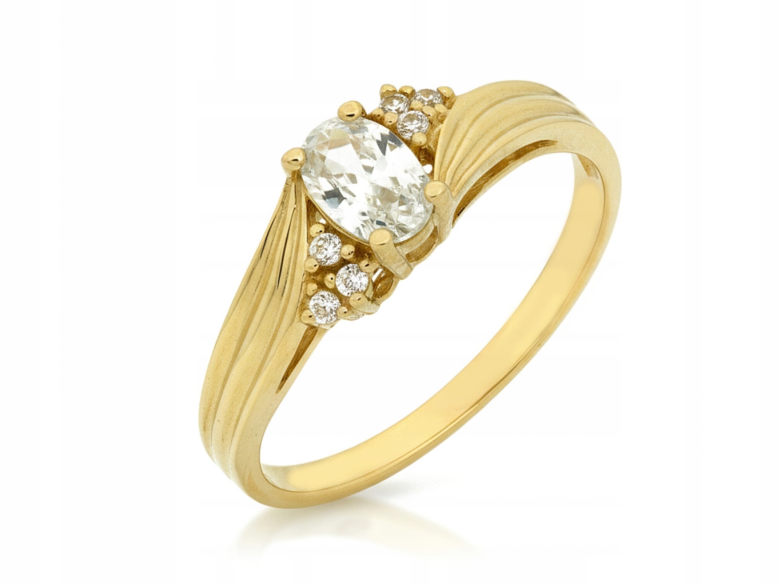 Prstýnek 585 s bílými kameny r19 jako dárek 2.38 g