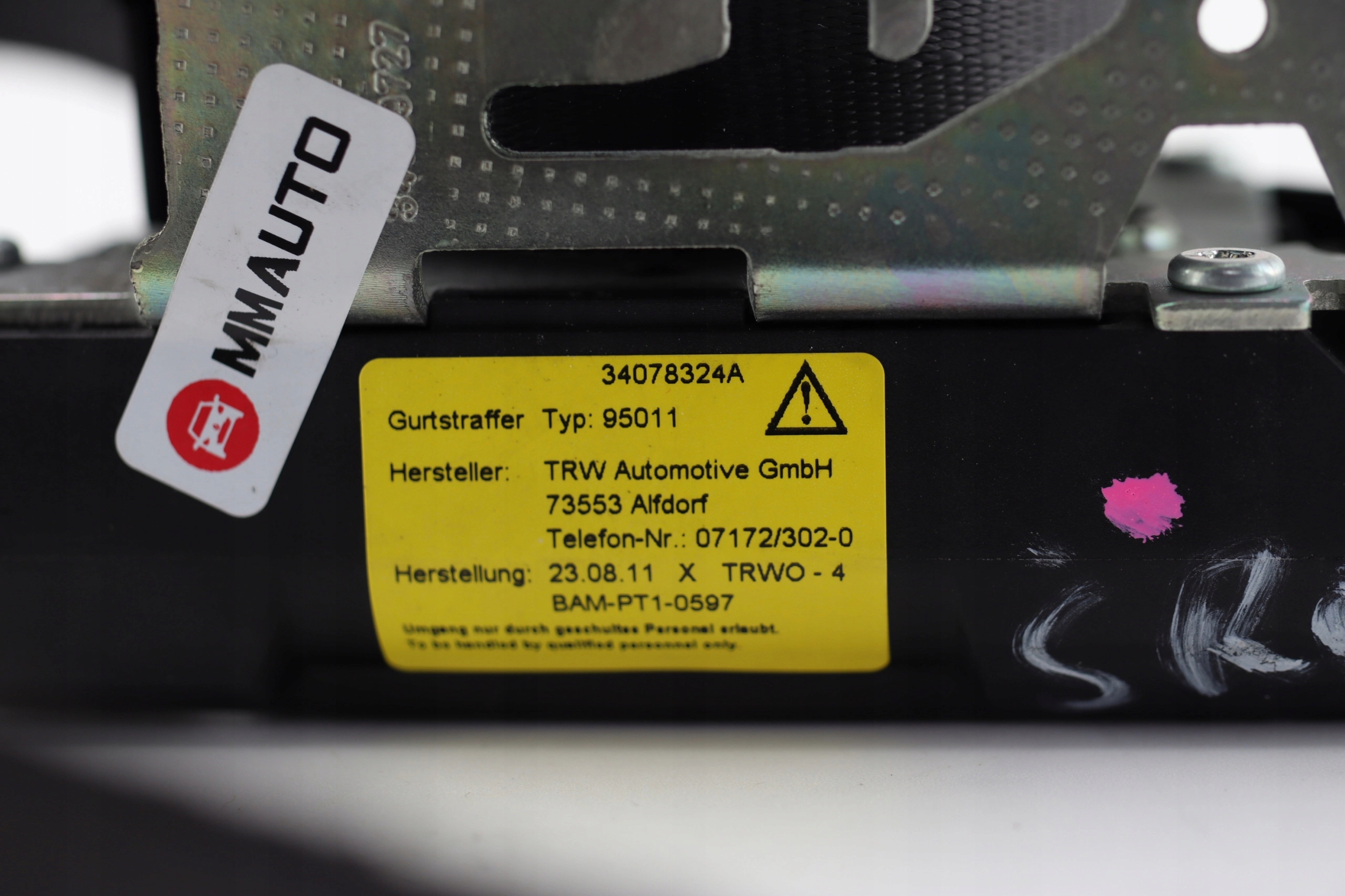 Gurten Sicherheits mitte heck VOLVO S60 II (2010-2013) 34078324A