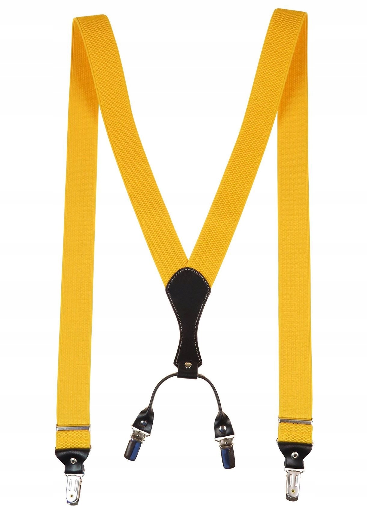 Żółte szelki męskie do spodni na żabki SZ9 Marka Modini