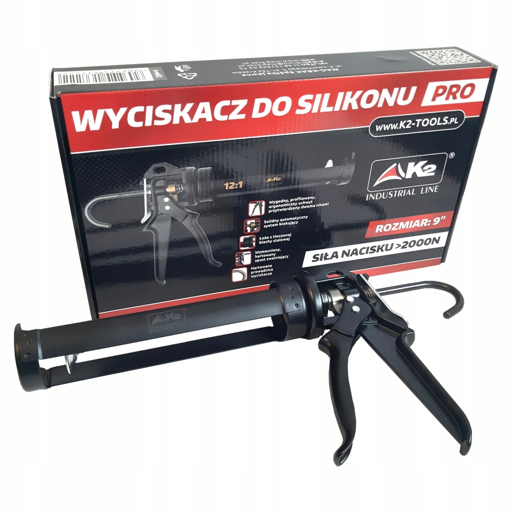 

Wyciskacz pistolet do silikonu 9" Pro K2