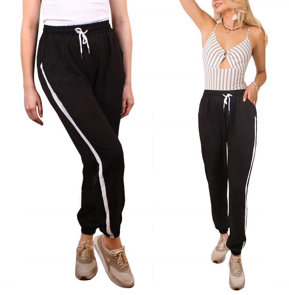 

Spodnie Damskie zwiewne haremki 6891 czarne M/L