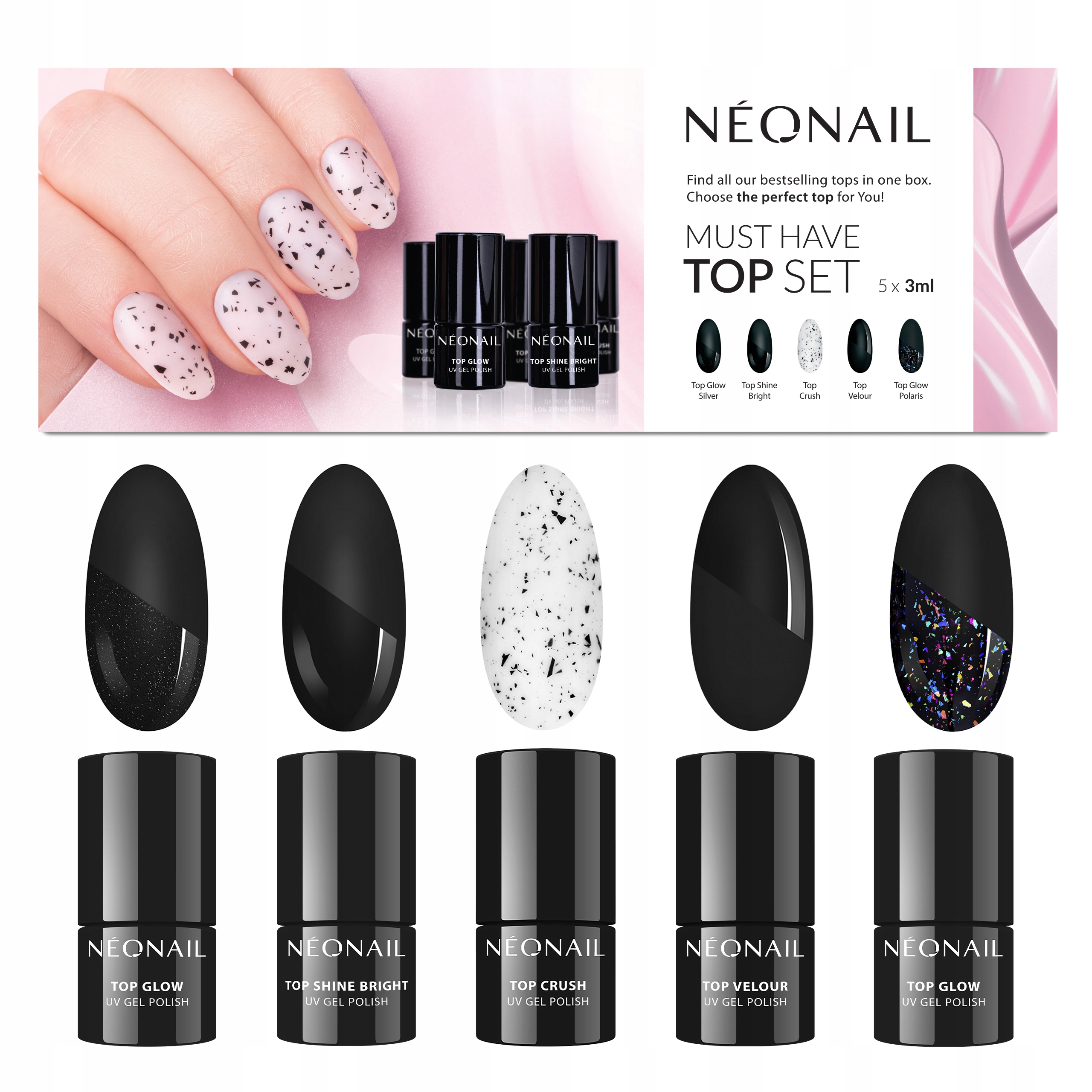

Neonail Zestaw Must Have Top Set 5x3 ml Topy