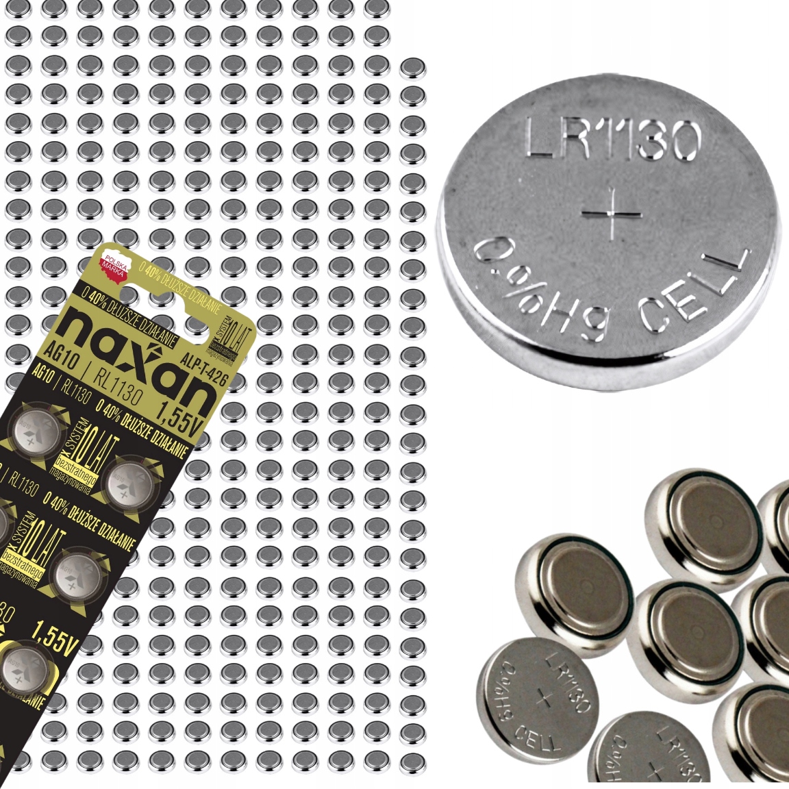 250 X Sada Alkalických Baterií AG10 LR54 LR1130 Knoflíková Hodinková Baterie