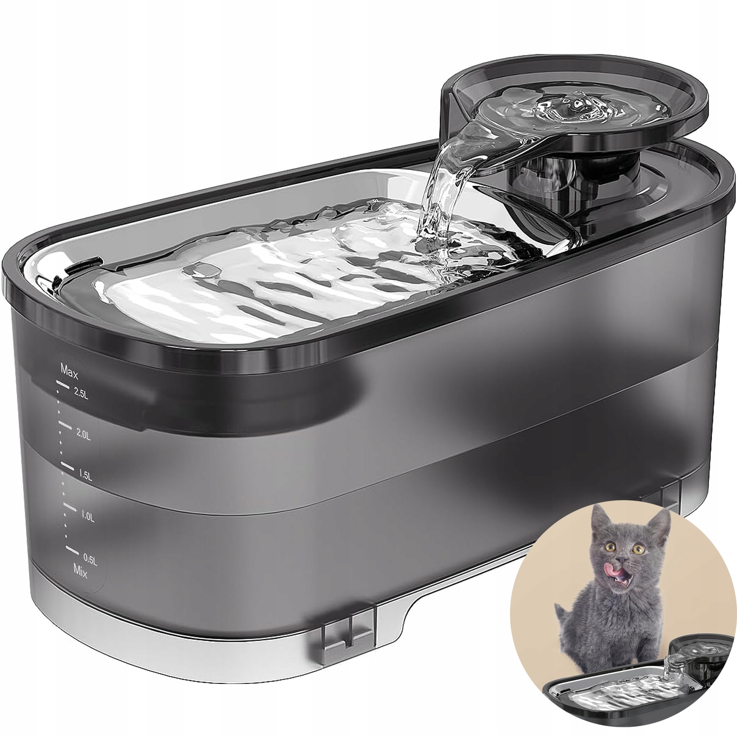 Levně Automatická Napajáčka Pro Psy, Kočky 2500ML S Čisticím Fontánou