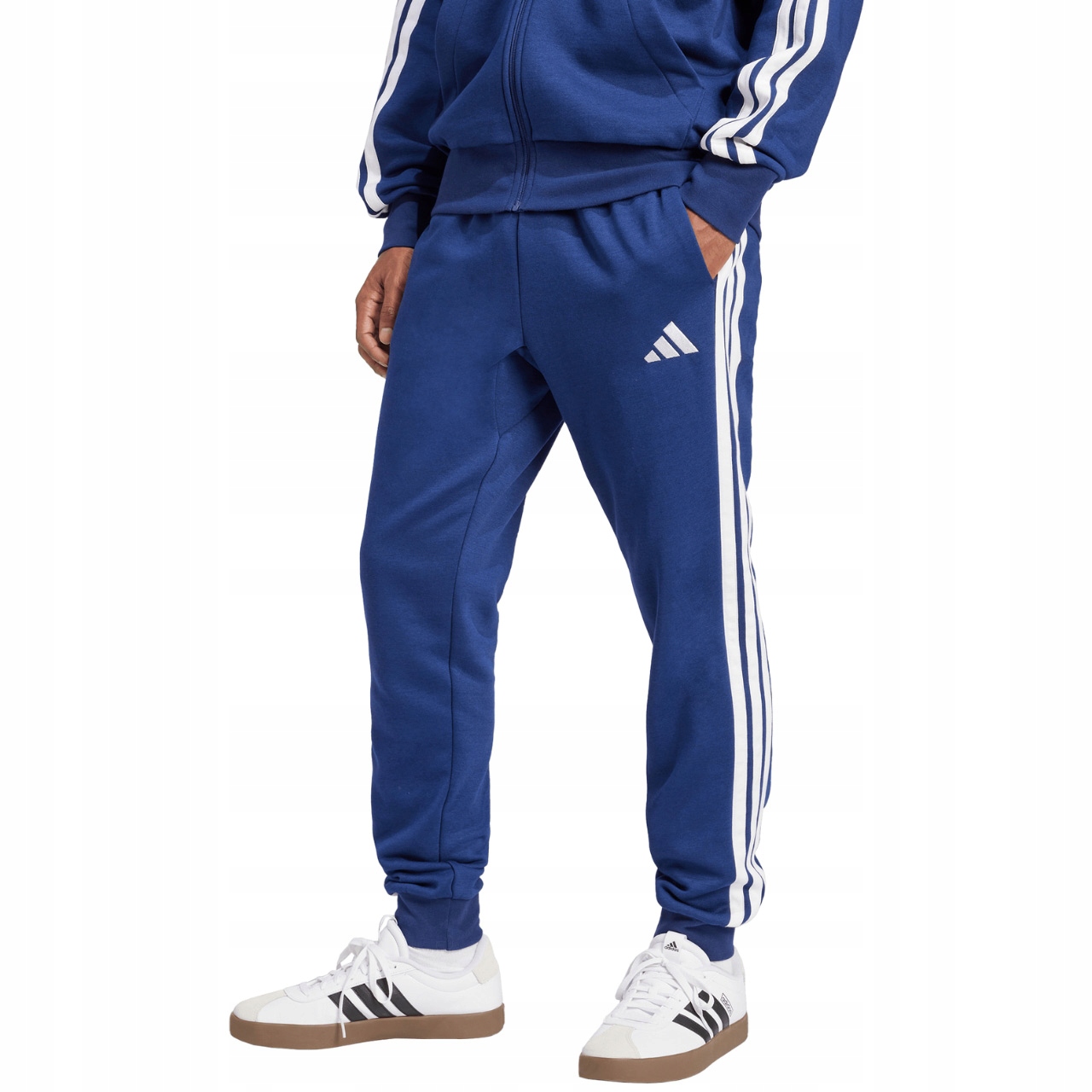 Pánské kalhoty adidas Essentials 3-Stripes Fleece modré JD1859 M