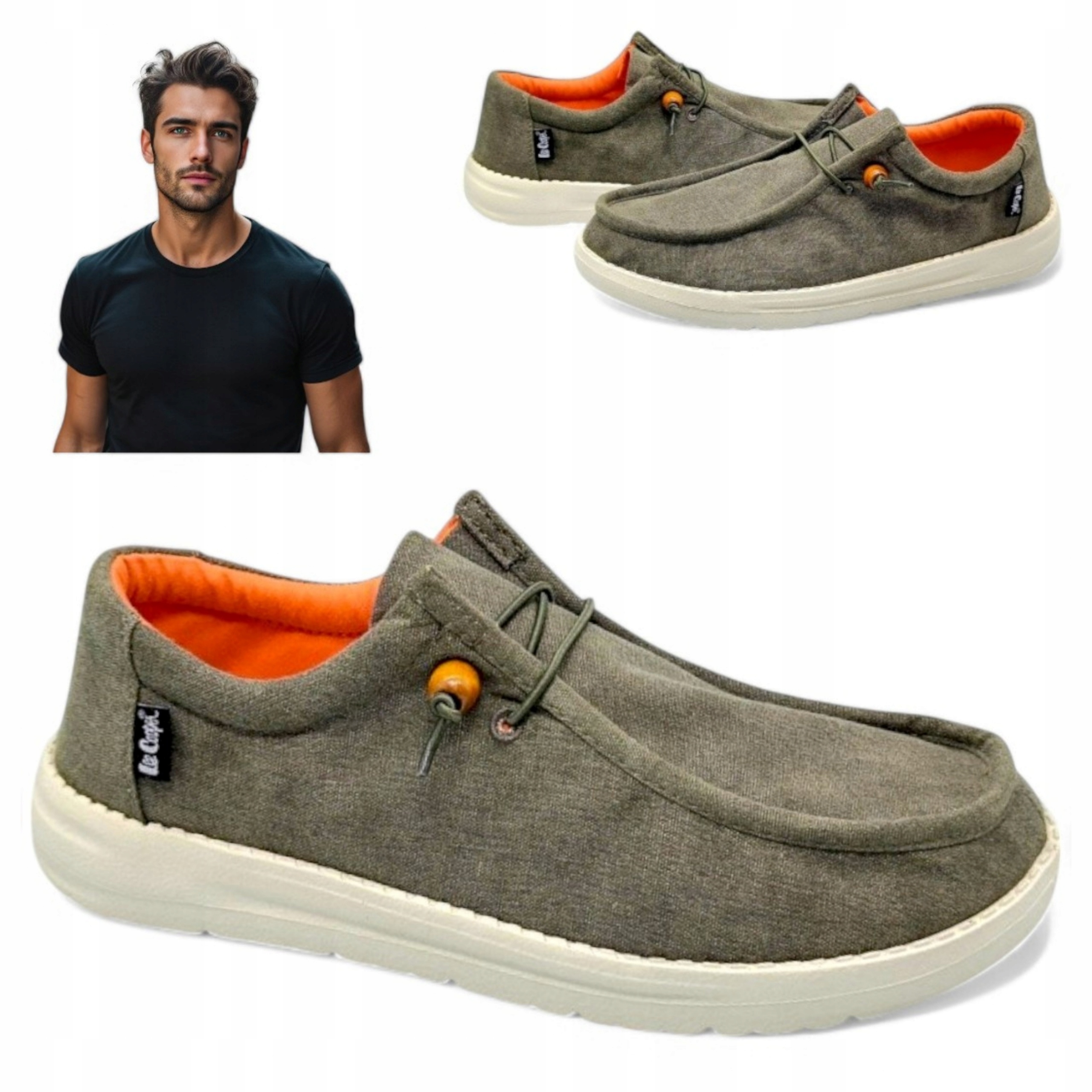 Pánské výstupní boty 44 Lee Cooper Lehké Mokasíny Jarní Pohodlné Khaki