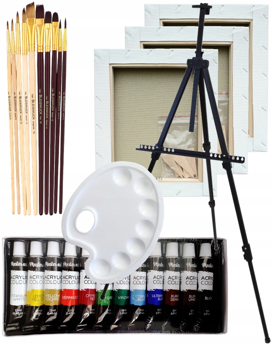 Stojan Vinci Malířský Sada Štětce Barvy Plátna