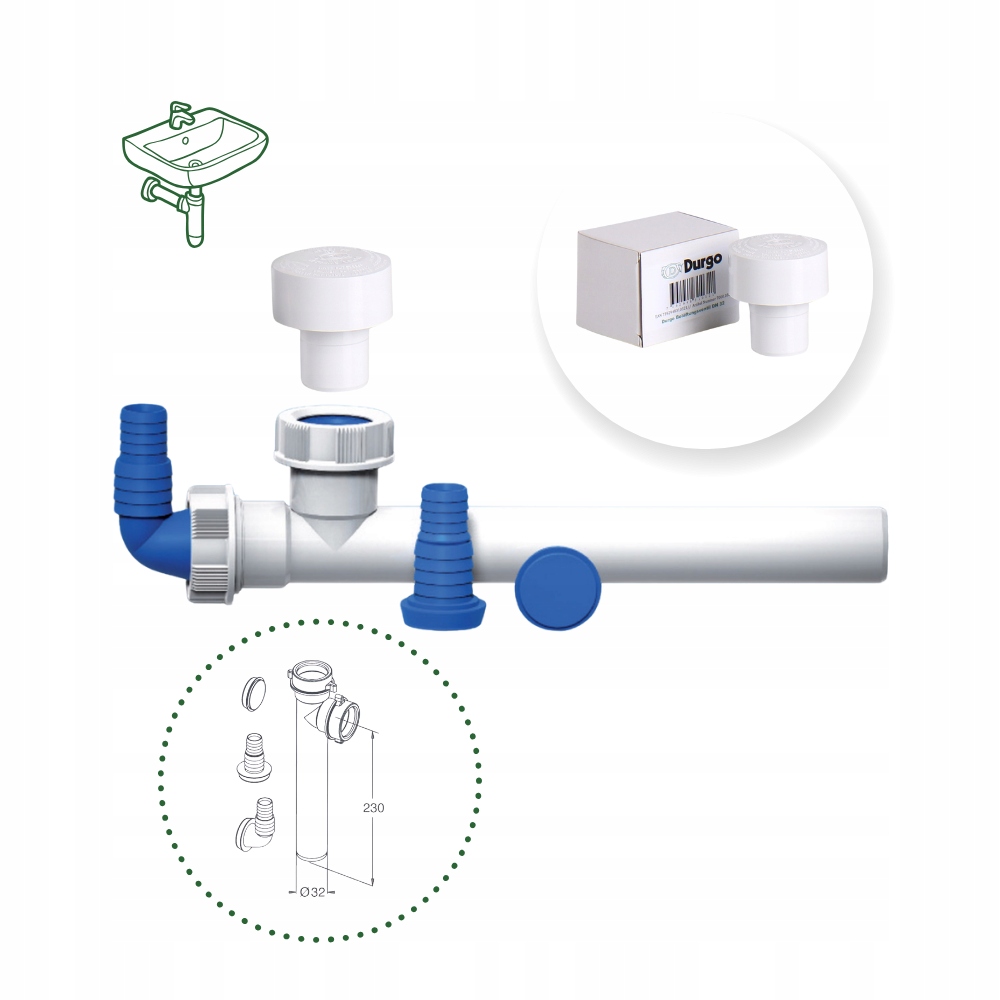 Sada prevzdušňovač Durgo DN32 odpalovač fi 32